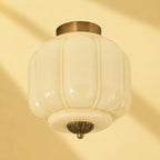 Scalloped Glass Flush Ceiling Light