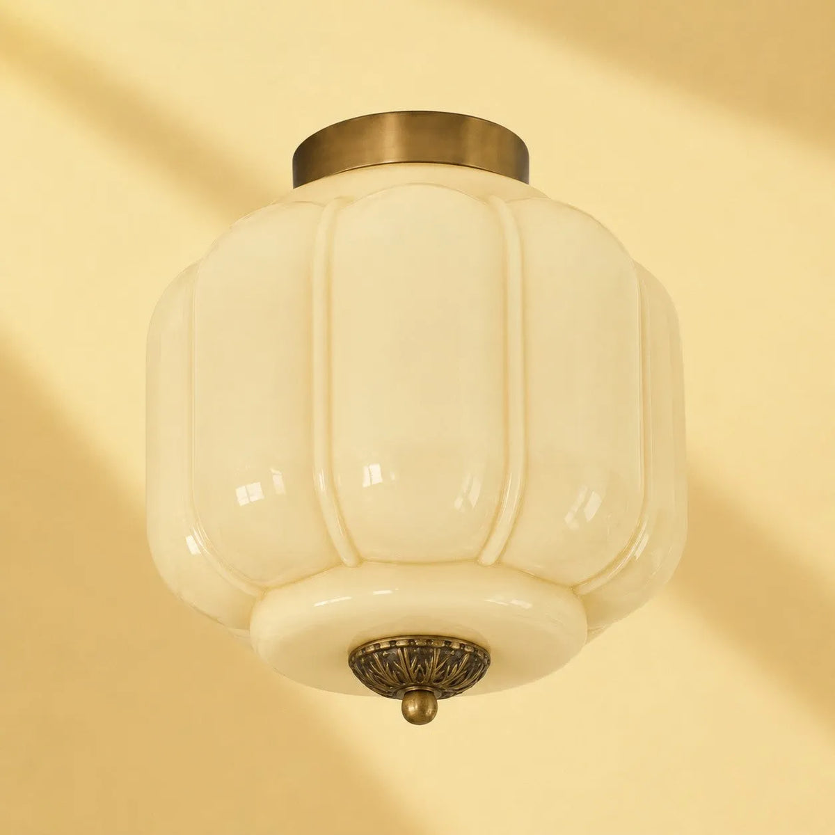 Scalloped Glass Flush Ceiling Light