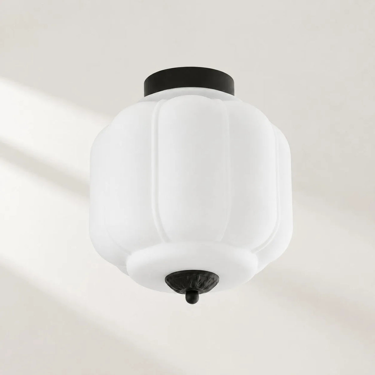 Scalloped Glass Flush Ceiling Light