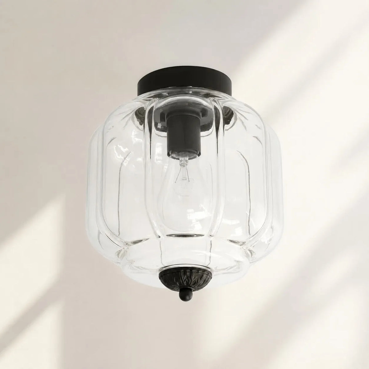 Scalloped Glass Flush Ceiling Light