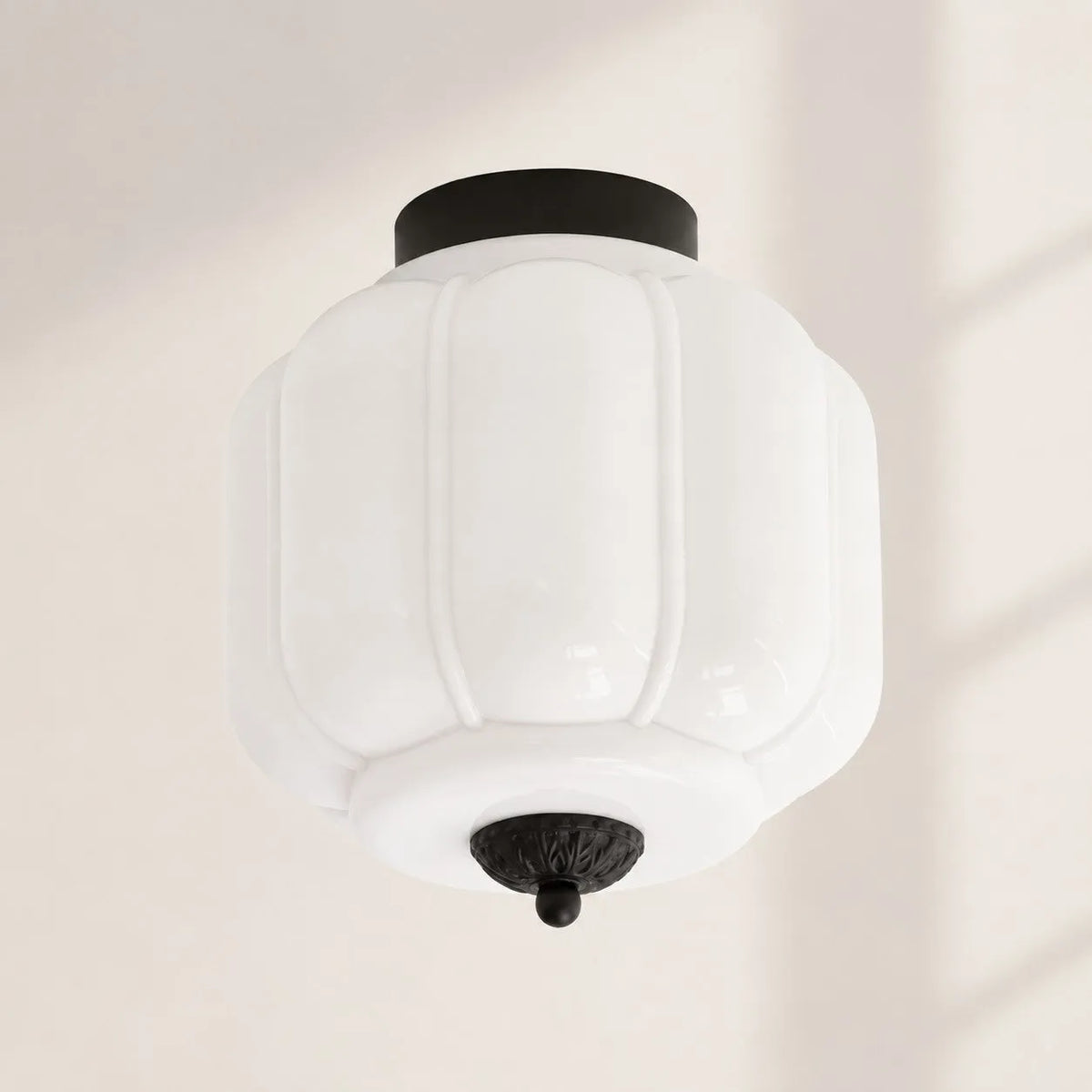 Scalloped Glass Flush Ceiling Light
