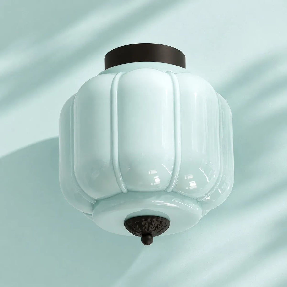 Scalloped Glass Flush Ceiling Light