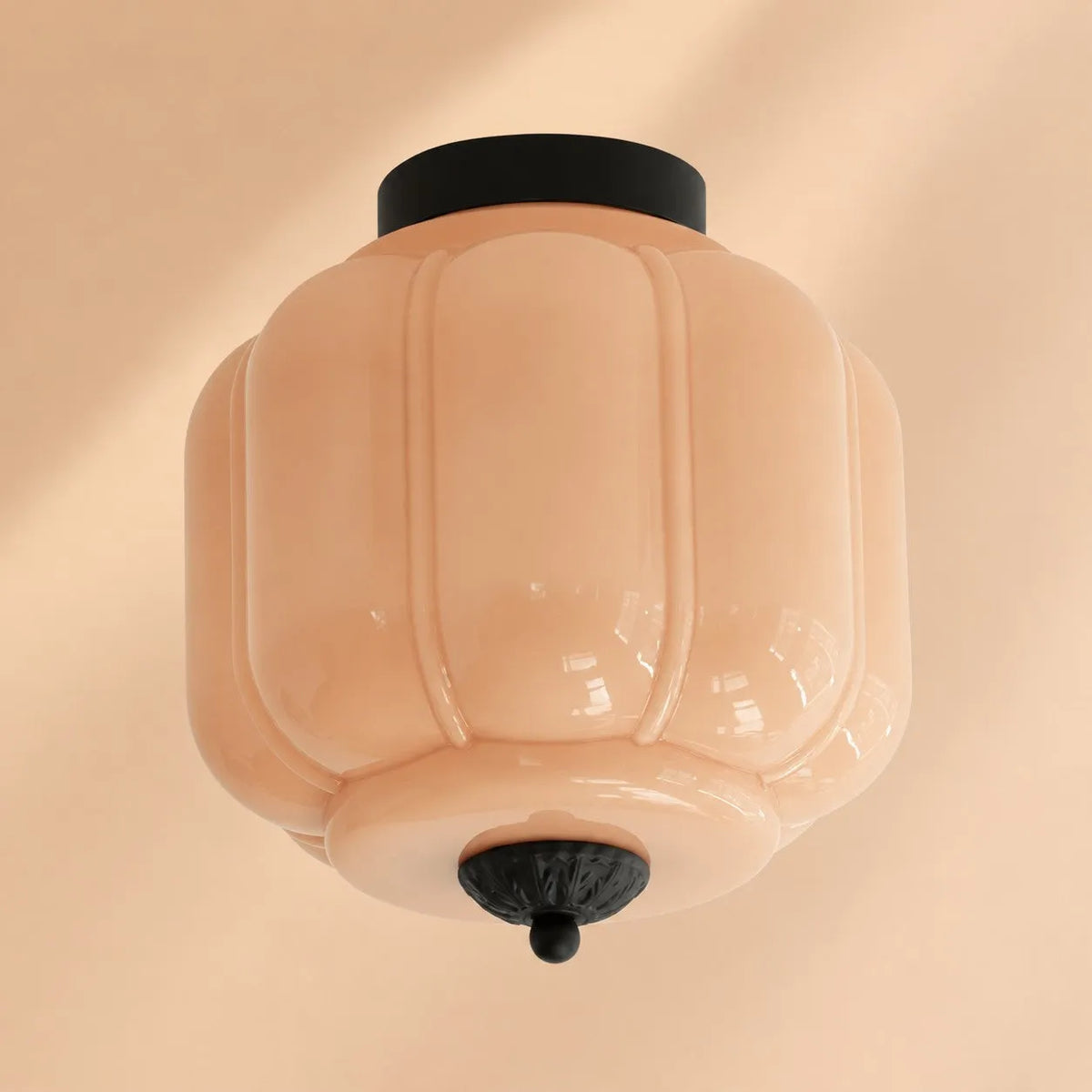 Scalloped Glass Flush Ceiling Light