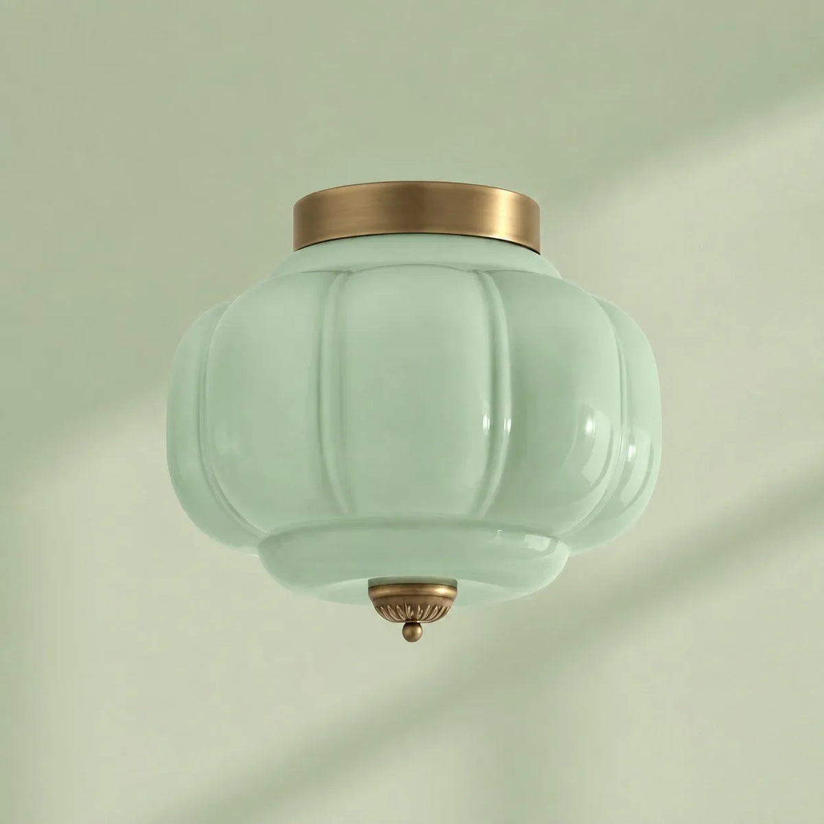 Scalloped Glass Flush Ceiling Light