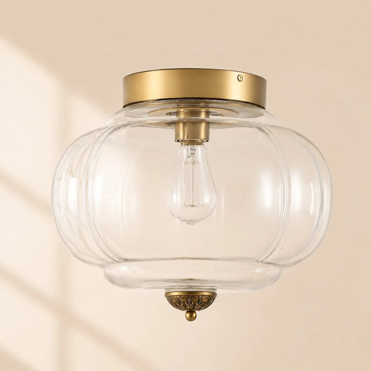 Scalloped Glass Flush Ceiling Light