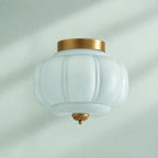 Scalloped Glass Flush Ceiling Light