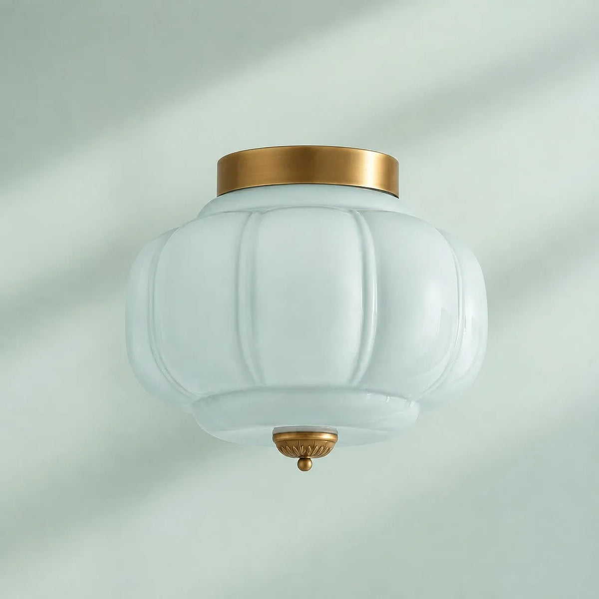 Scalloped Glass Flush Ceiling Light