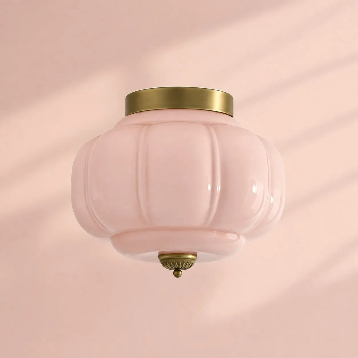 Scalloped Glass Flush Ceiling Light