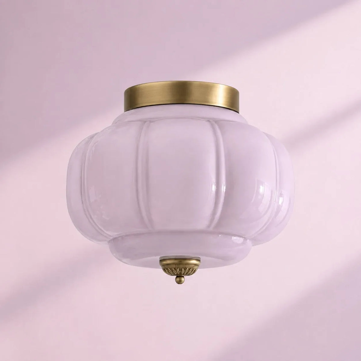 Scalloped Glass Flush Ceiling Light