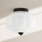 Scalloped Glass Flush Ceiling Light