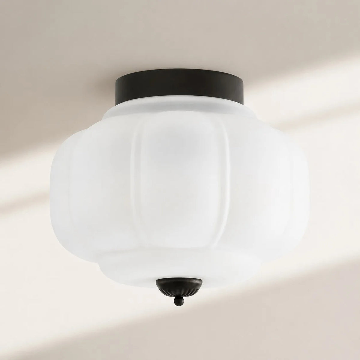 Scalloped Glass Flush Ceiling Light
