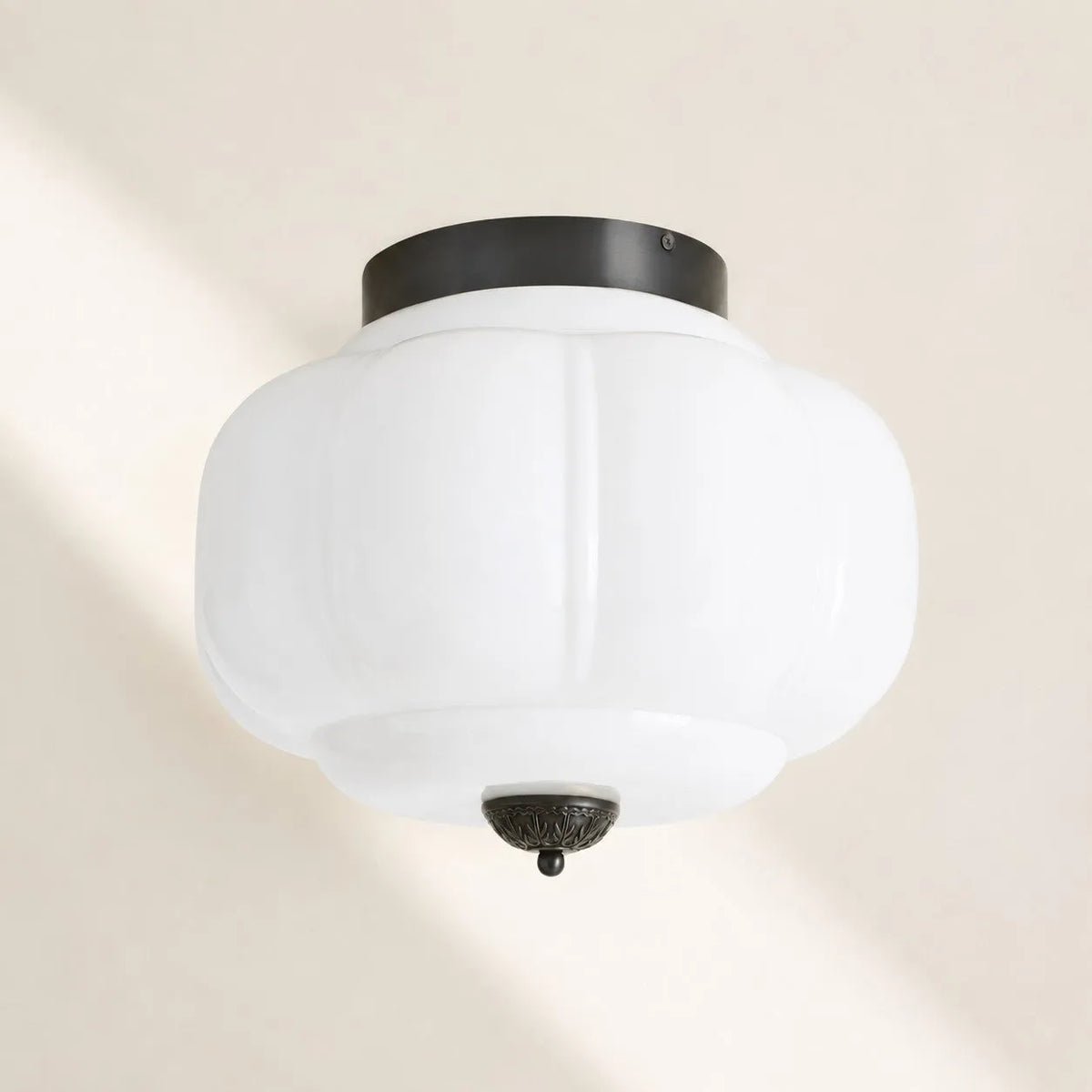 Scalloped Glass Flush Ceiling Light