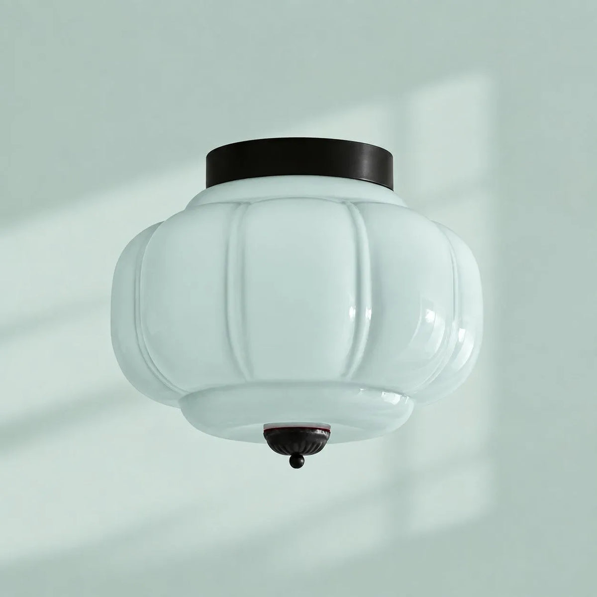 Scalloped Glass Flush Ceiling Light