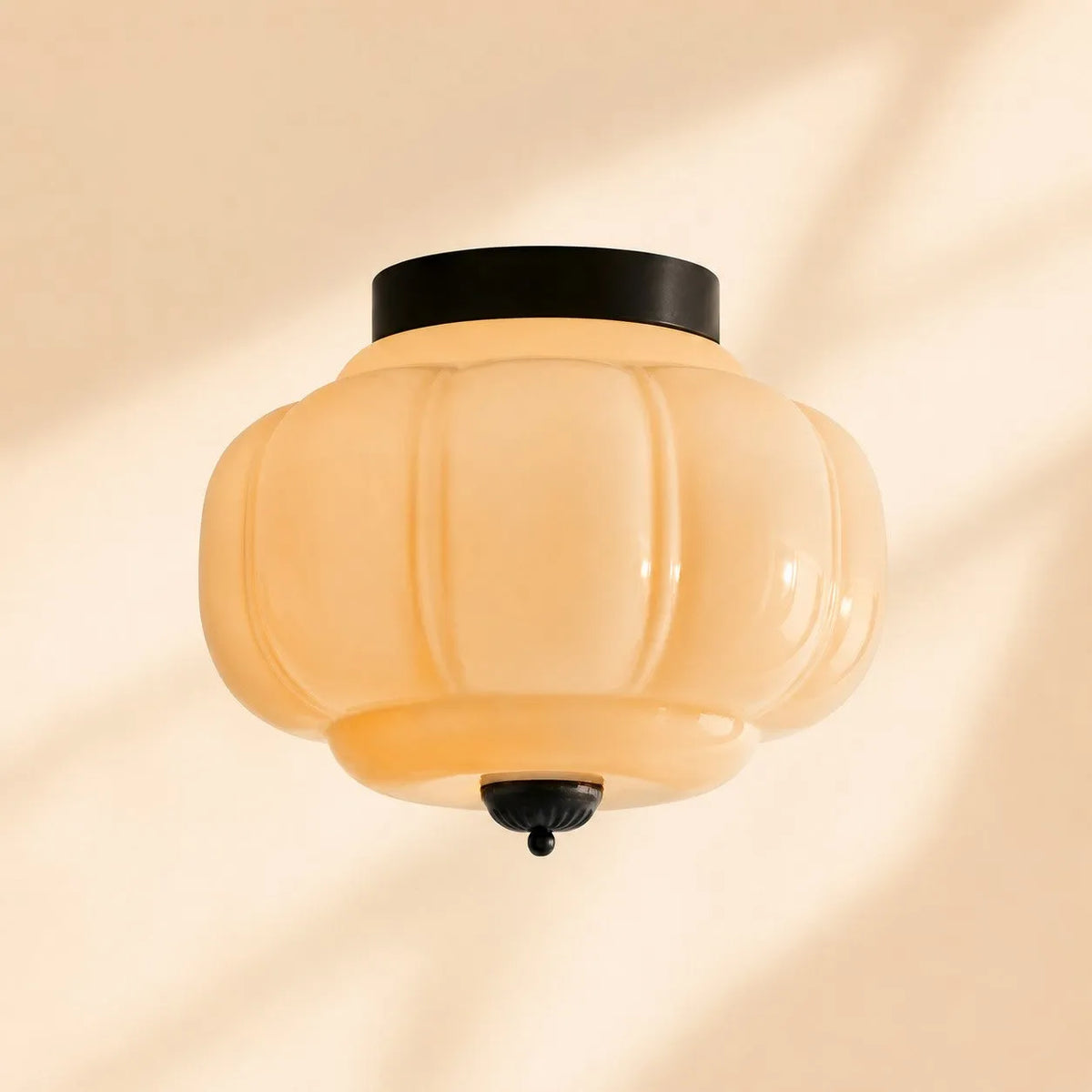 Scalloped Glass Flush Ceiling Light