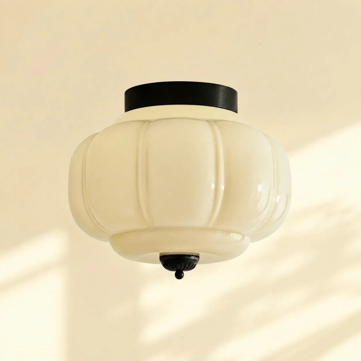 Scalloped Glass Flush Ceiling Light