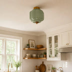 Scalloped Glass Flush Ceiling Light