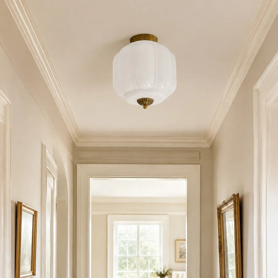 Scalloped Glass Flush Ceiling Light