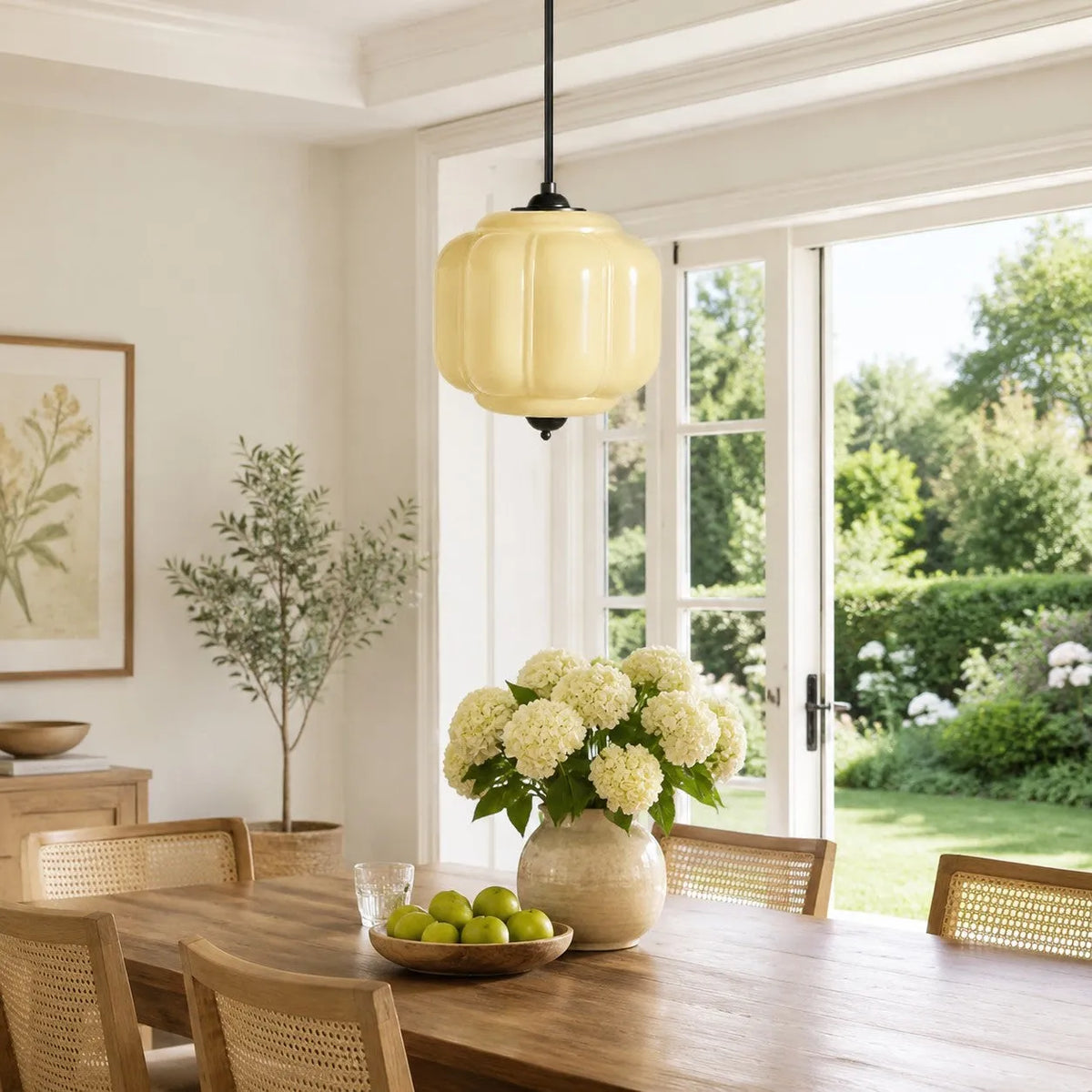 Scalloped Glass Pendant Light