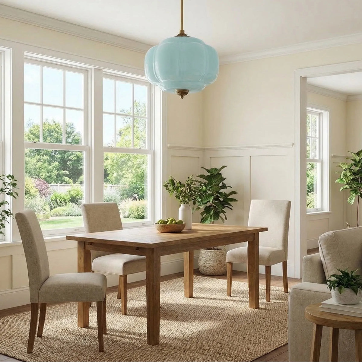 Scalloped Glass Pendant Light