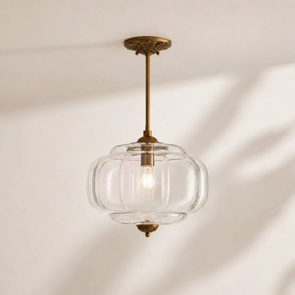 Scalloped Glass Pendant Light