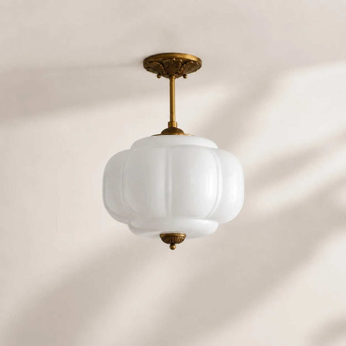 Scalloped Glass Pendant Light