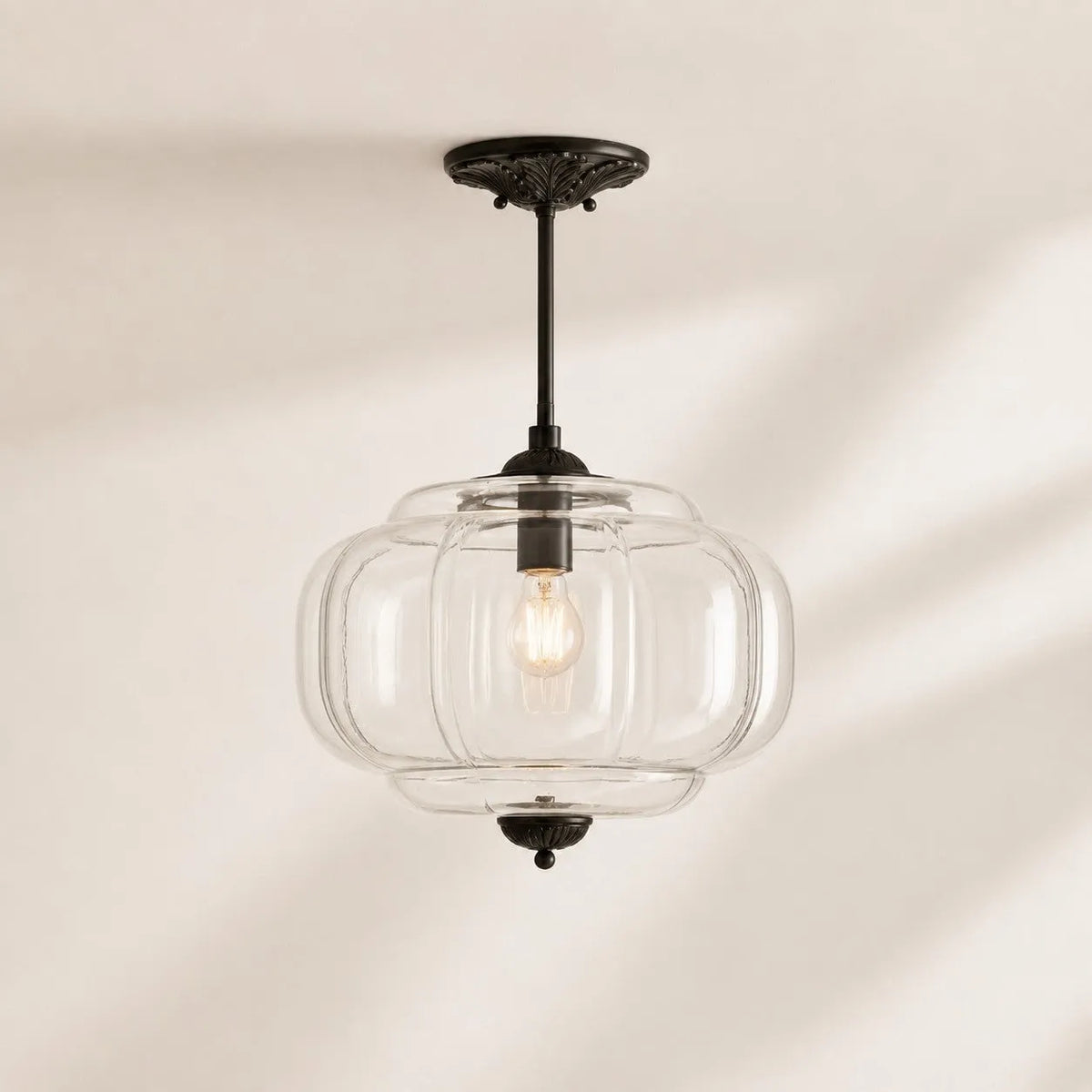 Scalloped Glass Pendant Light