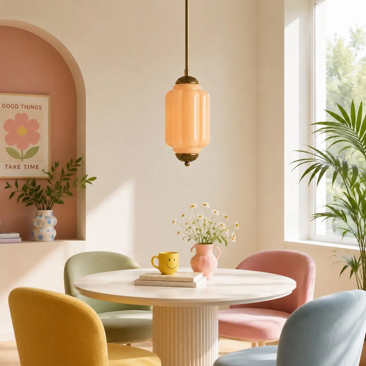 Scalloped Glass Pendant Light
