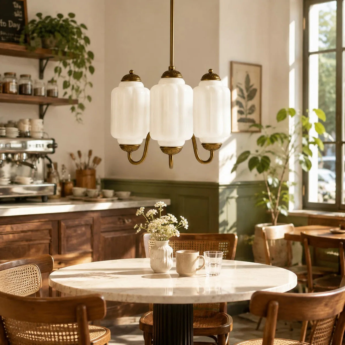 Scalloped Glass Pendant Light