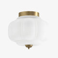 Scalloped Glass Semi-Flush Ceiling Light