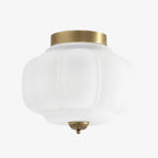 Scalloped Glass Semi-Flush Ceiling Light