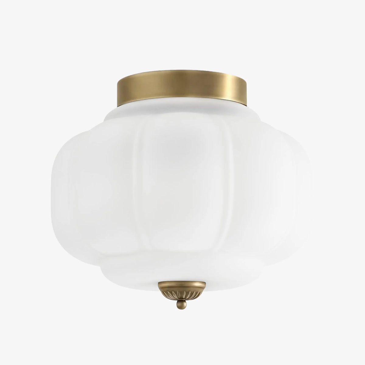 Scalloped Glass Semi-Flush Ceiling Light