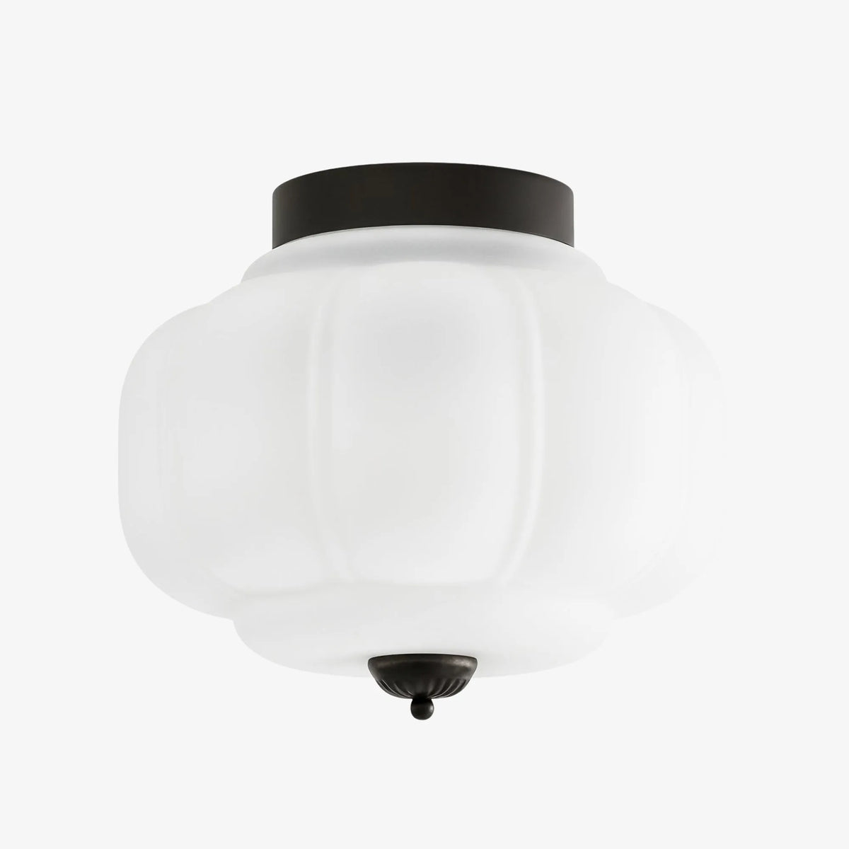Scalloped Glass Semi-Flush Ceiling Light
