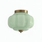 Scalloped Glass Semi-Flush Ceiling Light