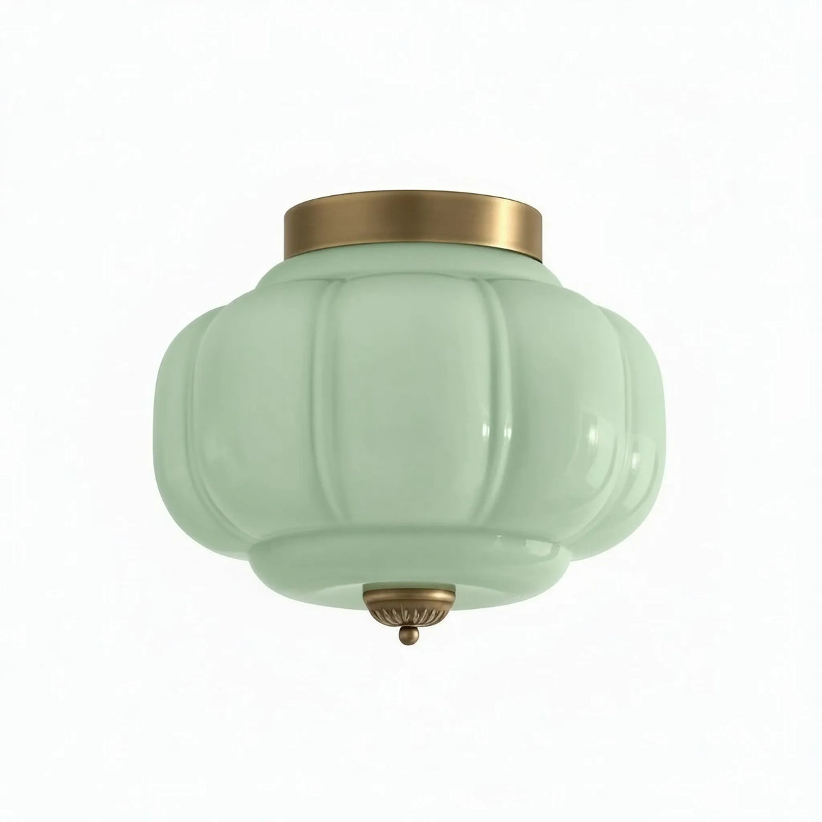Scalloped Glass Semi-Flush Ceiling Light