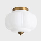 Scalloped Glass Semi-Flush Ceiling Light