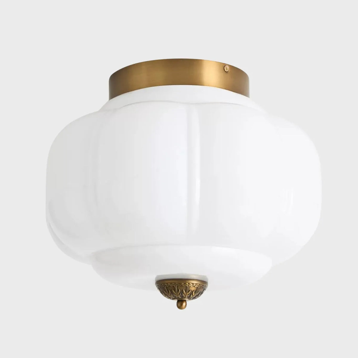 Scalloped Glass Semi-Flush Ceiling Light
