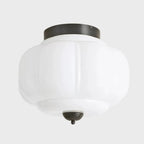 Scalloped Glass Semi-Flush Ceiling Light