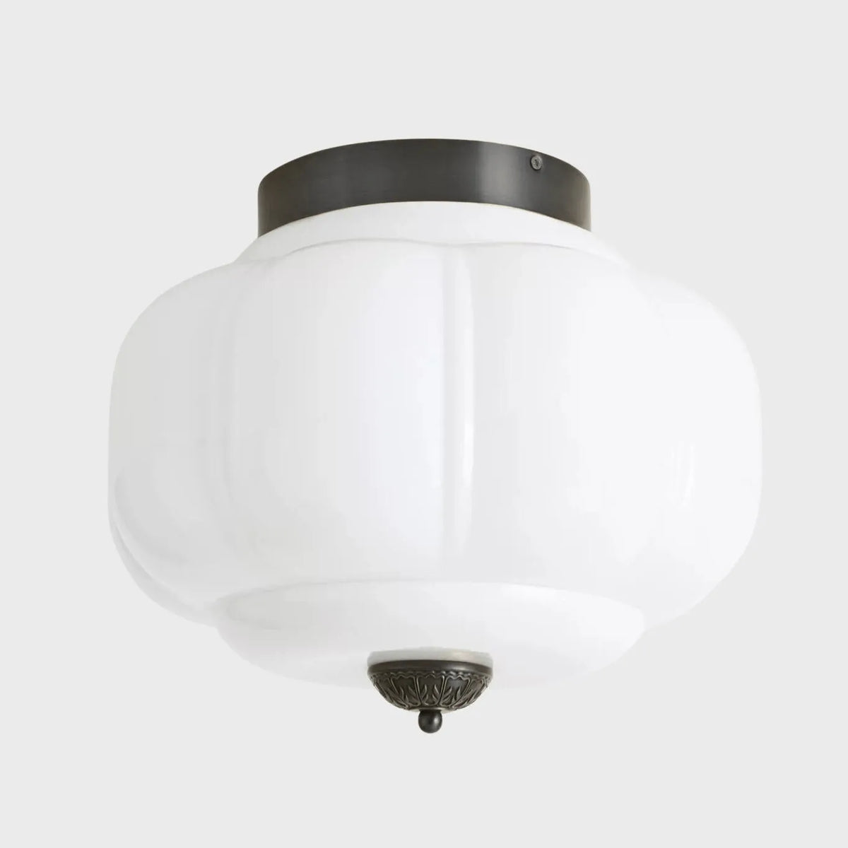 Scalloped Glass Semi-Flush Ceiling Light