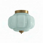 Scalloped Glass Semi-Flush Ceiling Light