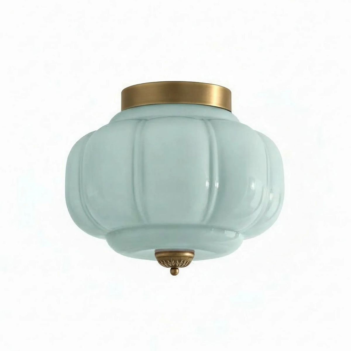Scalloped Glass Semi-Flush Ceiling Light