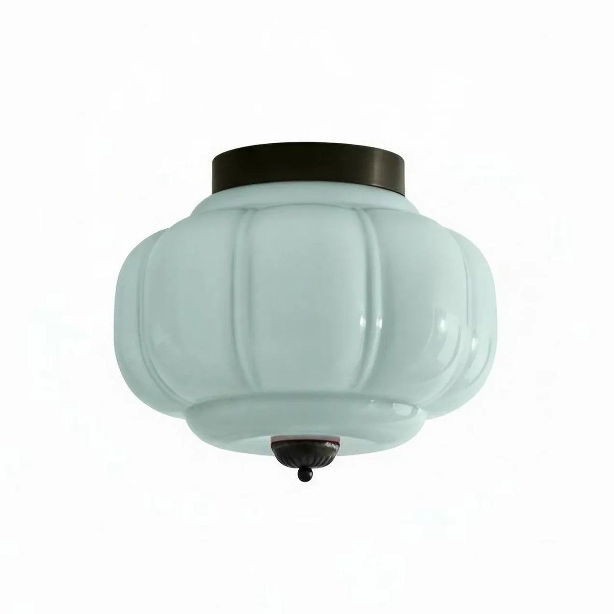 Scalloped Glass Semi-Flush Ceiling Light