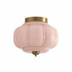 Scalloped Glass Semi-Flush Ceiling Light