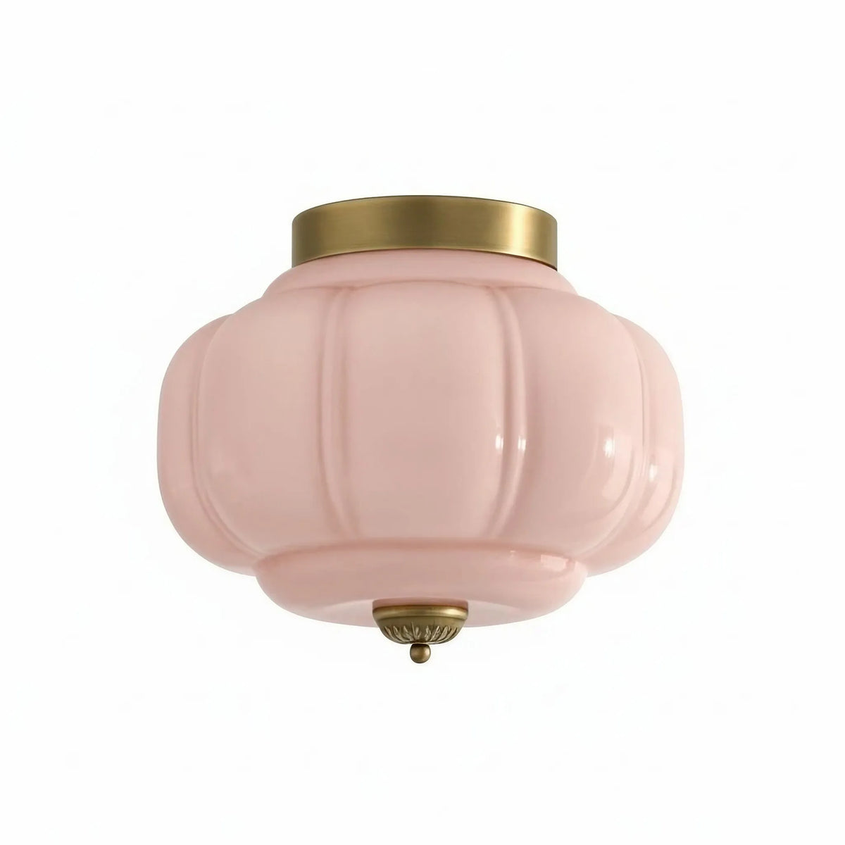 Scalloped Glass Semi-Flush Ceiling Light