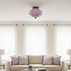 Scalloped Glass Semi-Flush Ceiling Light