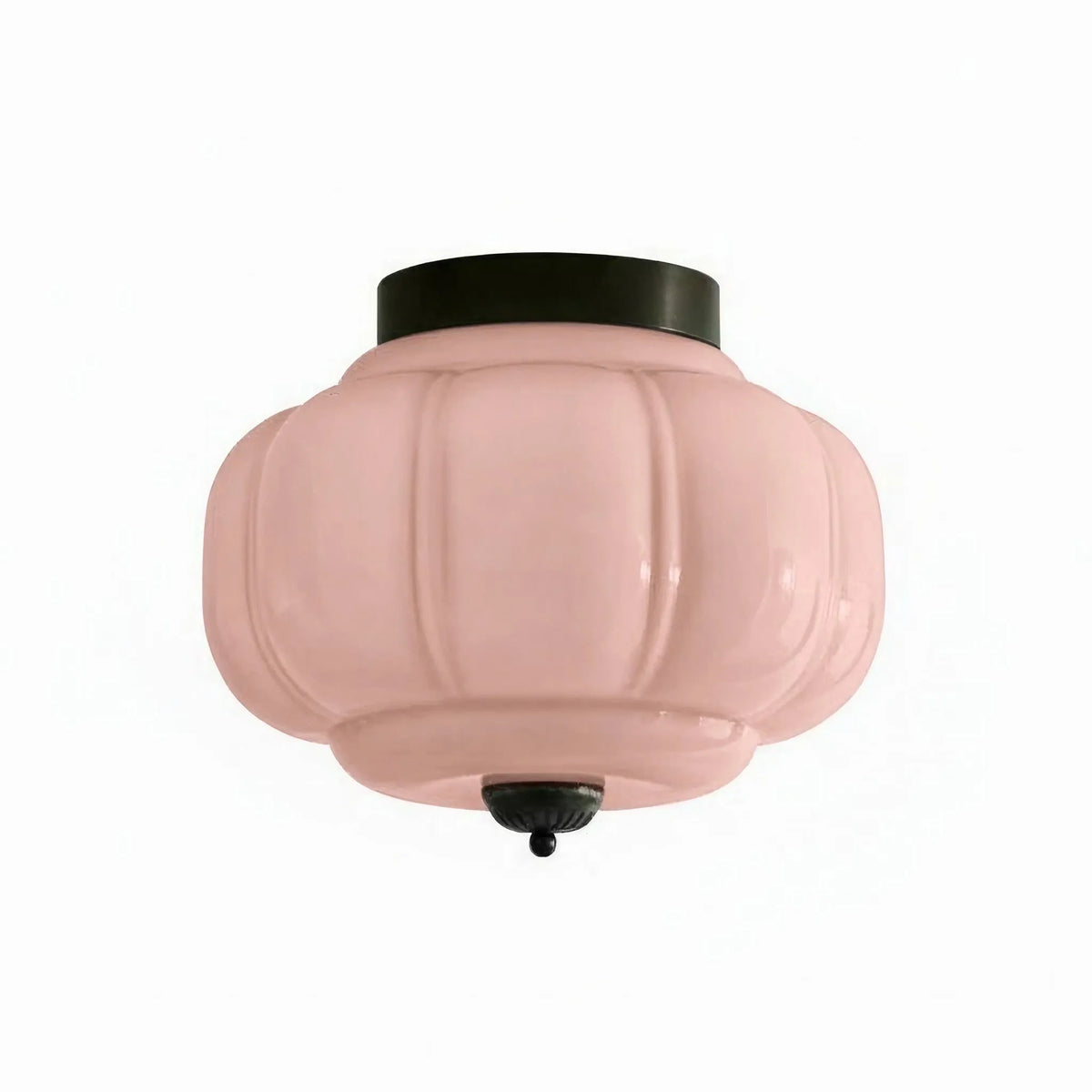Scalloped Glass Semi-Flush Ceiling Light