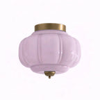 Scalloped Glass Semi-Flush Ceiling Light