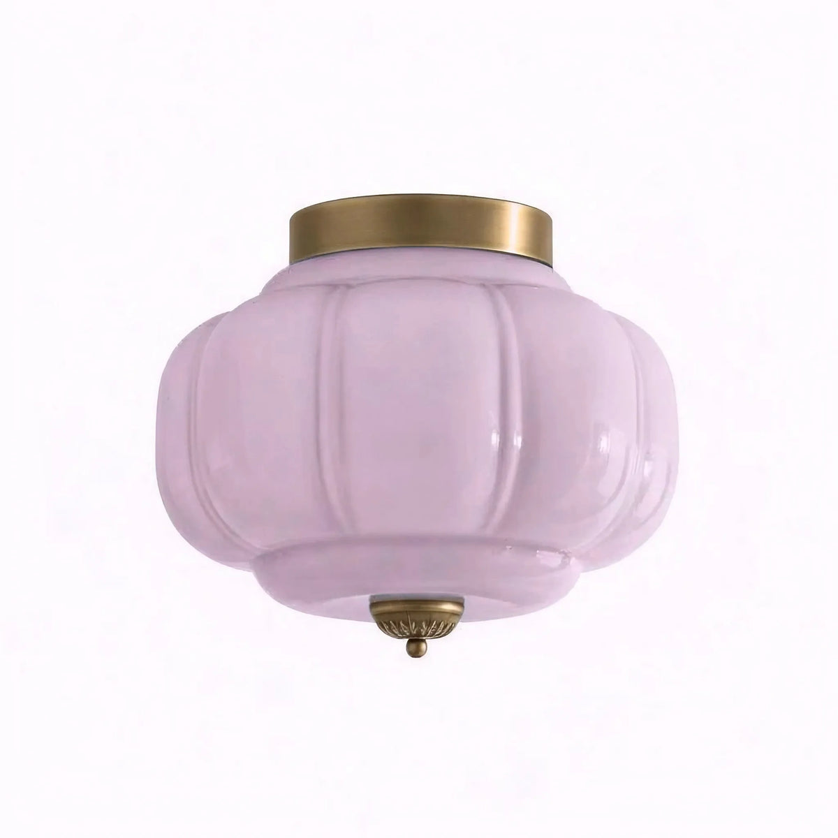Scalloped Glass Semi-Flush Ceiling Light