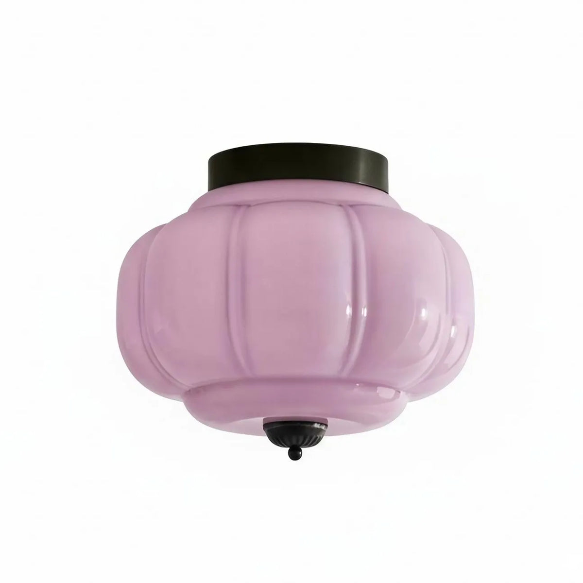 Scalloped Glass Semi-Flush Ceiling Light
