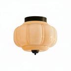 Scalloped Glass Semi-Flush Ceiling Light
