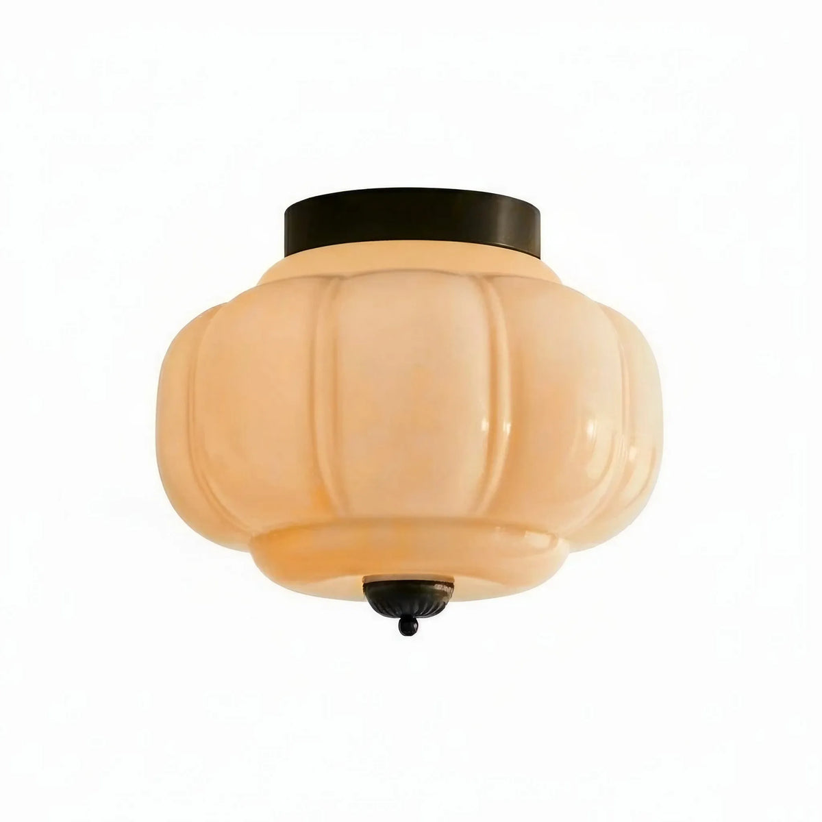 Scalloped Glass Semi-Flush Ceiling Light
